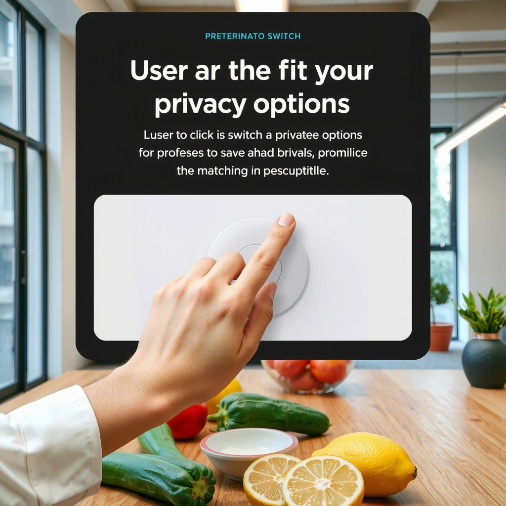 Benutzer klickt auf einen Schalter zur Einstellung von Privatsphäreoptionen